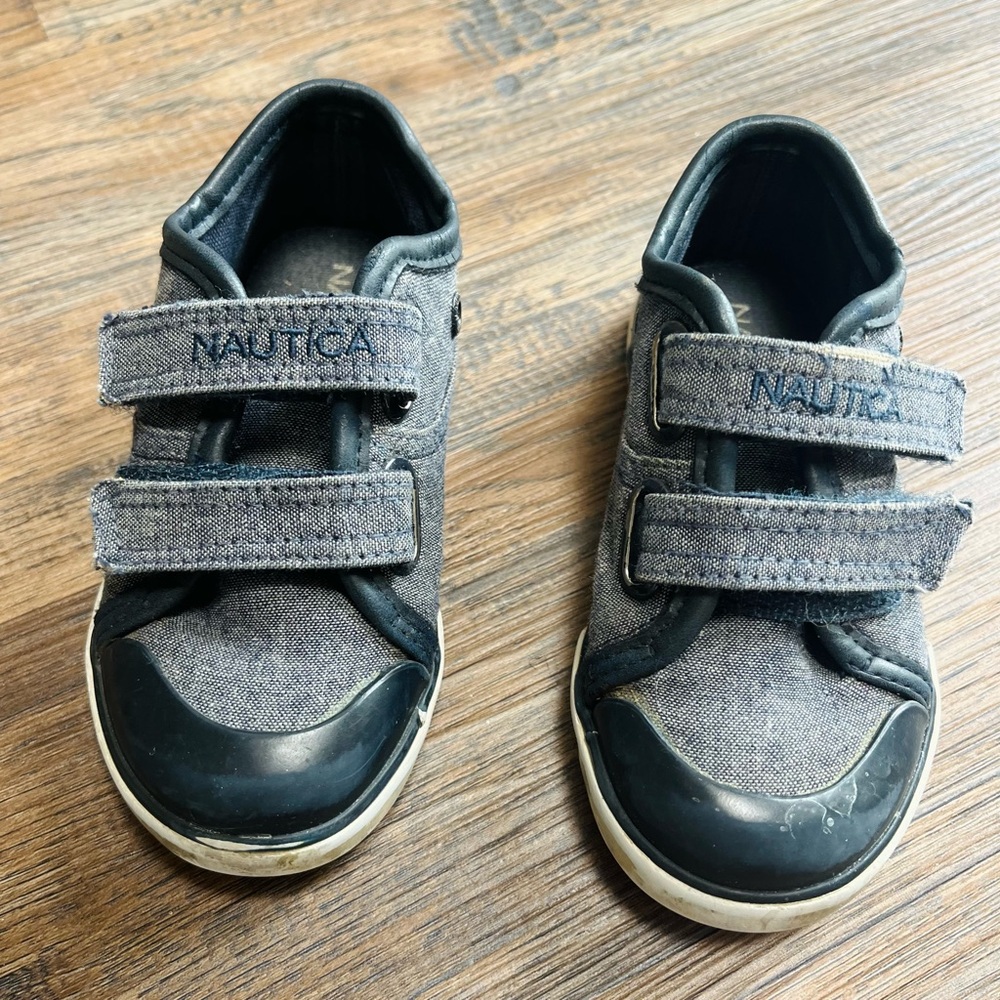 Nautica Toddler Blue/Grey Canvas Bobstay Shoes Size 7